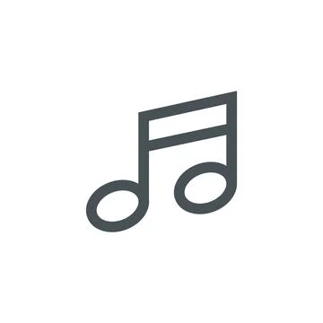 Linear musical note. vector symbol Stock Illustration