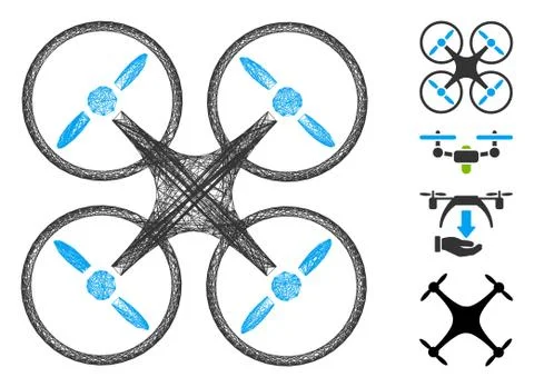 Linear Nanocopter Vector Mesh Ilustración de archivo