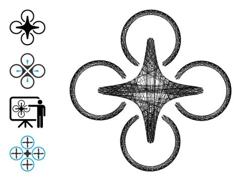 Linear Nanocopter Vector Mesh Illustrazione stock