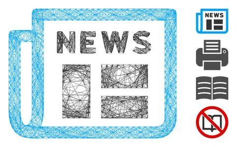 Linear Newspaper Vector Mesh Illustrazione stock