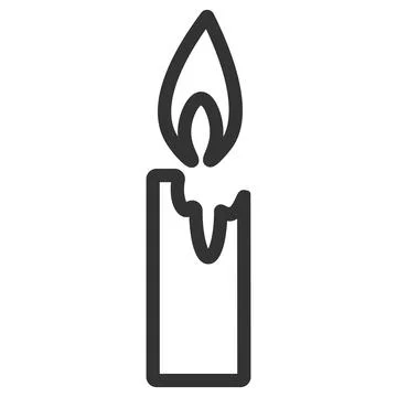 Linear one candle icon . Thin line one candle vector isolated on white backgr Stock Illustration