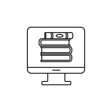 Linear Online Library icon in vector. Logotype Stock Illustration