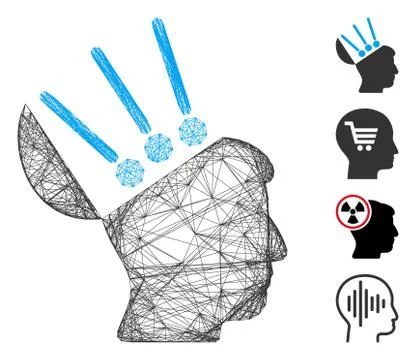 Linear Open Mind Interface Vector Mesh Stock Illustration