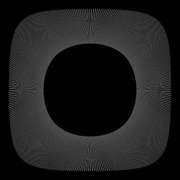 Linear oval ring for design project on black - vector illustration Stock Illustration