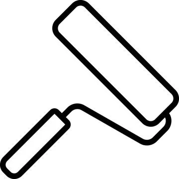 Linear paint roller icon as an editable outline for your design Stock Photos