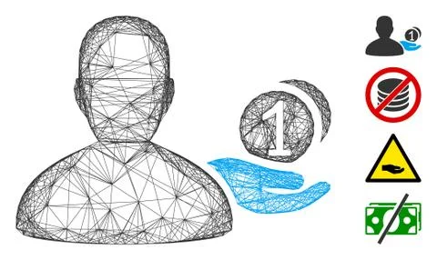 Linear Panhandler Vector Mesh Stock Illustration