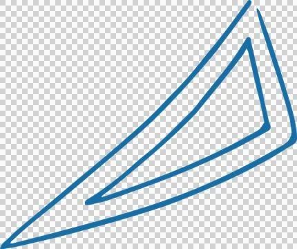 Linear paper airplane sketch is hovering in flat blue line art design with Stock Illustration