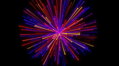 Linear particle fireworks explosion. Stock Illustration