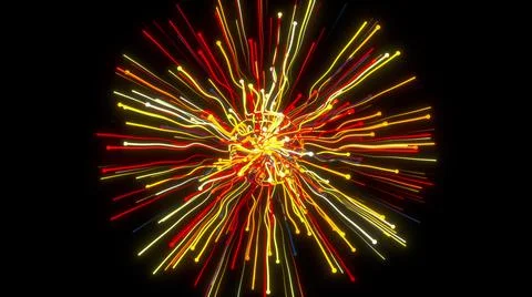 Linear particle fireworks explosion. Stock Illustration