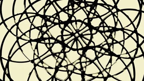 Linear pattern with hypnotic effect. Design. Abstract floral pattern of moving Stock Illustration