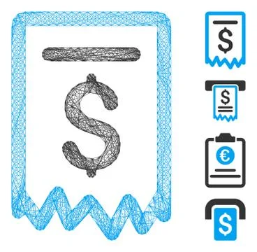 Linear Payment Receipt Vector Mesh Illustrazione stock
