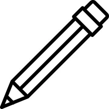 Linear pencil icon as an editable outline for your design Foto stock