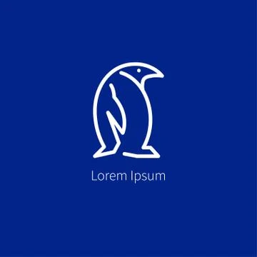 Linear penguin icon Stock Illustration