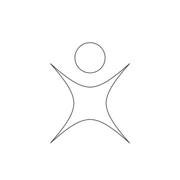 Linear People, user, men or child with hands up vector icon or logo, vector i Stock Illustration