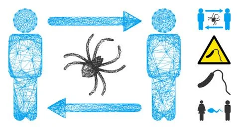Linear Persons Exchange Parasite Vector Mesh Stock-Illustration