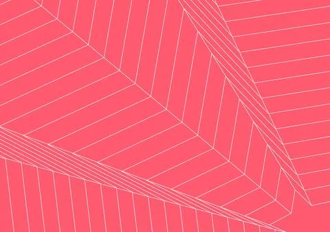 Linear perspective structure geometric architectural grid vector background pink Stock Illustration