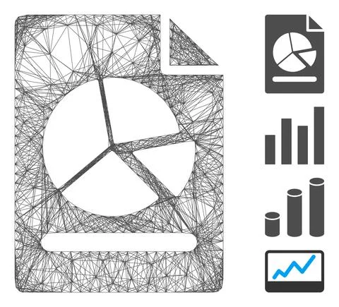 Linear Pie Chart Report Page Vector Mesh 스톡 일러스트