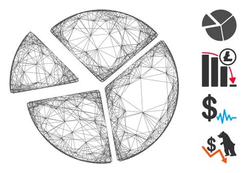 Linear Pie Chart Vector Mesh Stock Illustration