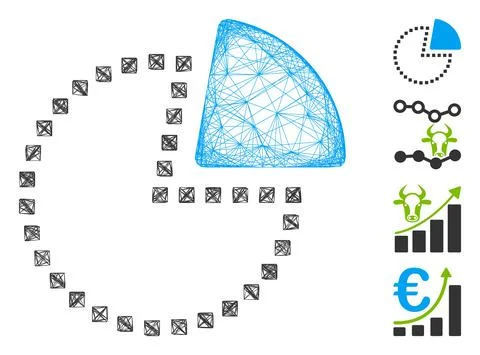 Linear Pie Chart Vector Mesh Stock Illustration