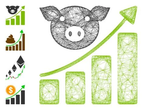 Linear Pig Growing Chart Vector Mesh Stock Illustration