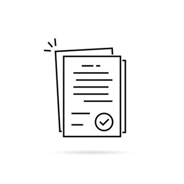 Linear pile of license or contract documents Stock Illustration