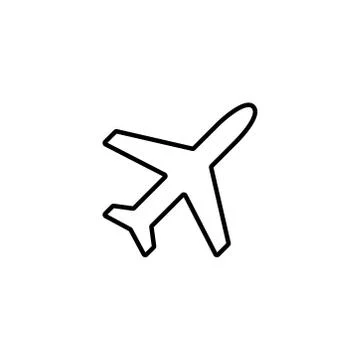 Linear plane icon, isolated vector Illustrazione stock