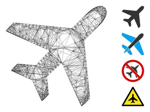 Linear Plane Vector Mesh Illustrazione stock