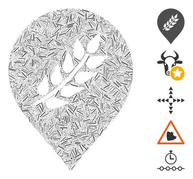 Linear Plantation Mark Icon Vector Collage 스톡 일러스트