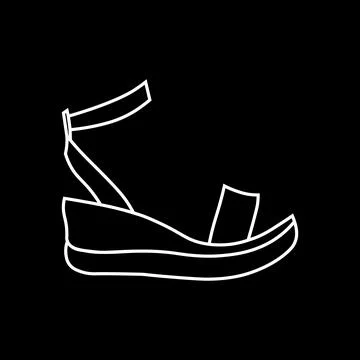 Linear platform sandals icon from Clothes outline collection. platform sandal Stock Illustration