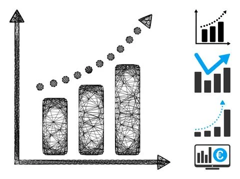 Linear Positive Trend Vector Mesh Stockillustratie
