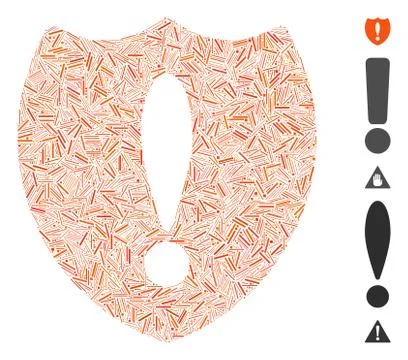 Linear Problem Shield Icon Vector Collage Stock Illustration