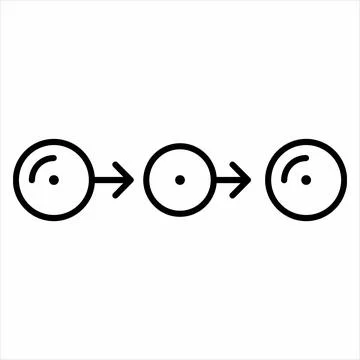 Linear process sequence step diagram icon 8K ultra quality with full details Stock Illustration