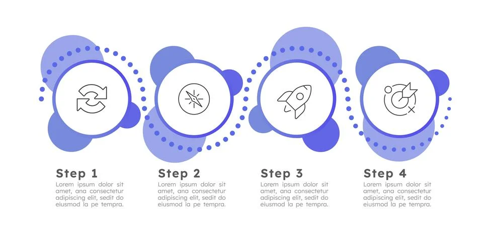 Linear process workflow infographic 4 steps Stock-Illustration