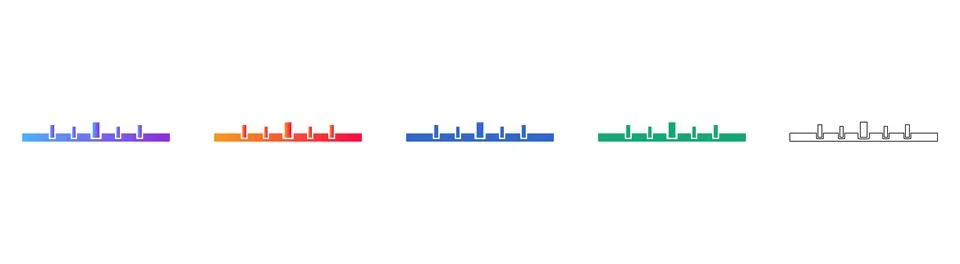 Linear Progress Bar Icons for Web Interfaces Illustrazione stock