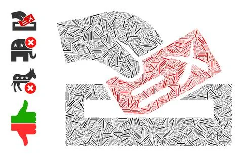 Linear Protest Poll Icon Vector Mosaic Stock Illustration