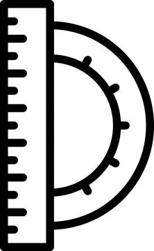 Linear protractor icon as an editable outline for your design Stock Photos