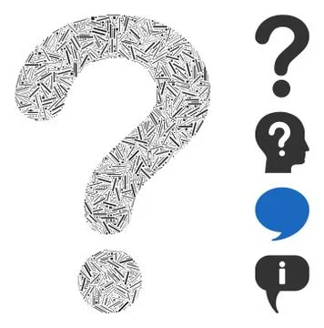 Linear Question Icon Vector Mosaic Stock Illustration