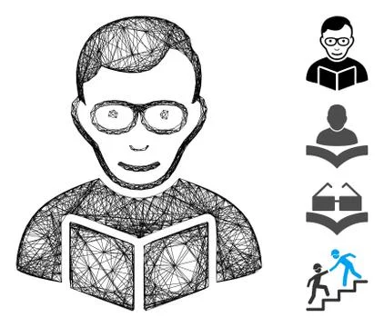 Linear Reader Vector Mesh Stock Illustration