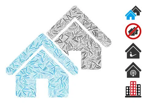 Linear Realty Icon Vector Mosaic 스톡 일러스트