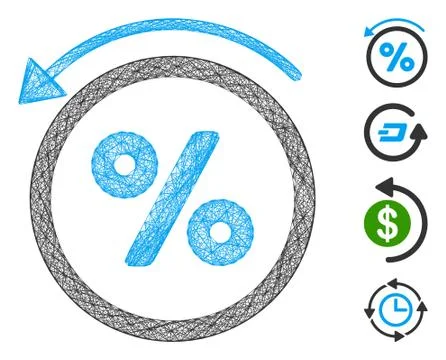 Linear Rebate Percent Vector Mesh Illustrazione stock
