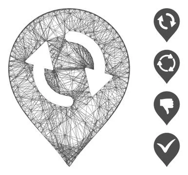 Linear Refresh Map Marker Vector Mesh 스톡 일러스트