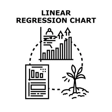 Linear regression chart analyzing data development イラスト素材
