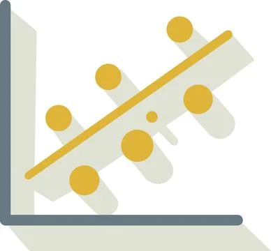 Linear regression chart for data analysis Stock Illustration