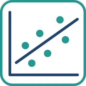 Linear regression chart data modeling icon Stock Illustration