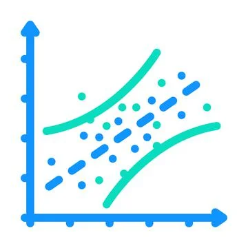 Linear regression color icon vector illustration Illustration