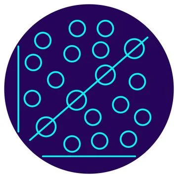 Linear Regression icon. Vector pictogram with thin lines 库存插图