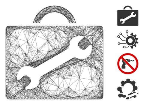 Linear Repair Equipment Case Vector Mesh 스톡 일러스트