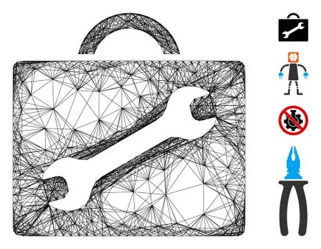 Linear Repair Tools Vector Mesh 库存插图