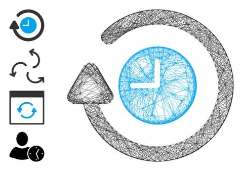 Linear Repeat Clock Vector Mesh 스톡 일러스트