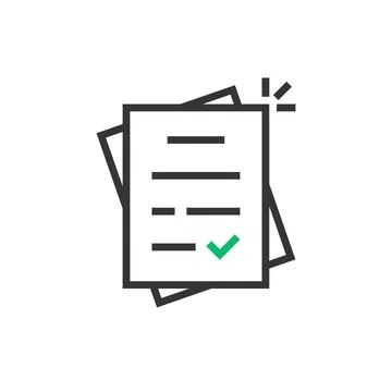 Linear report like paperwork logo Stock Illustration